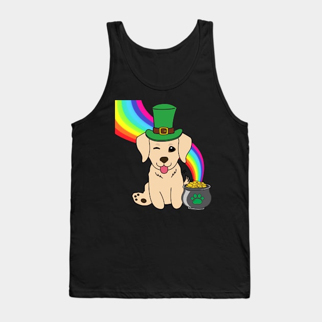 Funny golden retriever celebrates st patricks day Tank Top by Pet Station